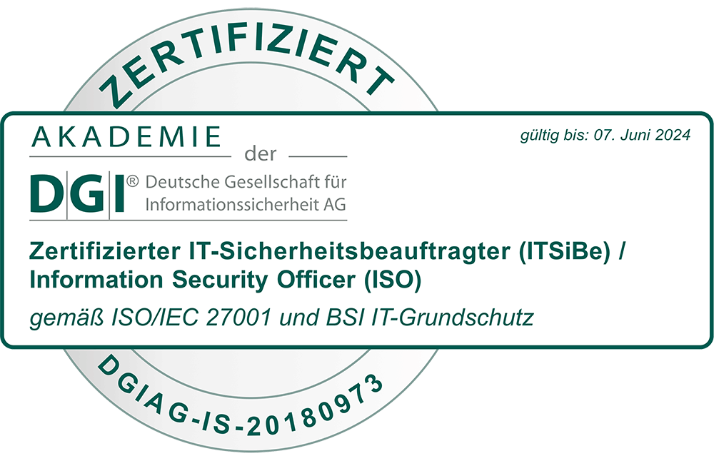 Zertifizierter IT-Sicherheitsbeauftragter / Information Security Officer gemäß ISO 27001 und BSI bei Netzlink